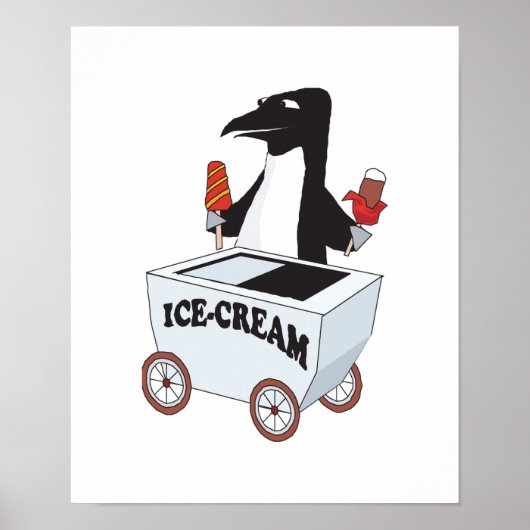 Pinguin verkauft Eis Poster (Vorne)