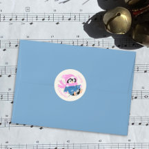 Pinguin verwickelt in Licht Weihnachtsaufkleber