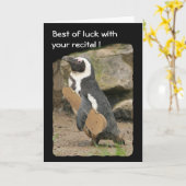 Pinguin Violin Erwägungsgrund (Viel Glück) Karte (Gelbe Blume)