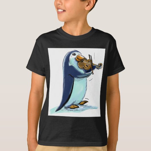 Pinguin-Violinist T-Shirt (Vorderseite)
