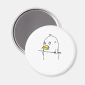 Pinguin Vogel mit Samurai Schwert guckt böse Magnet (Vorderseite/Rückseite)
