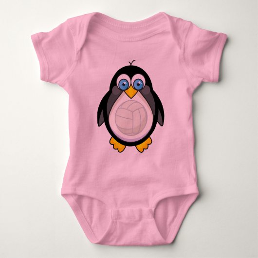 Pinguin-Volleyball-Geschenk Baby Strampler (Vorderseite)