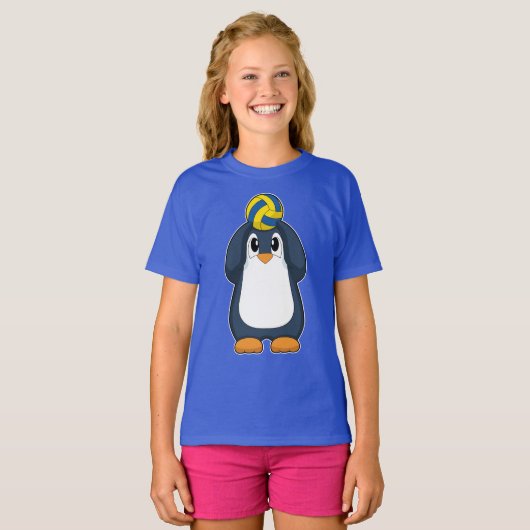 Pinguin Volleyball-Spieler Volleyball T-Shirt (Vorne ganz)