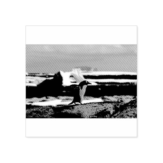 Pinguin vor einem Eisbogen Gummistempel (Prägung)