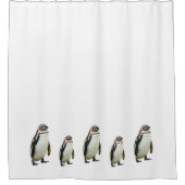 Pinguin Walk auf dem weißen Duschvorhang (Vorderseite)