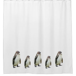 Pinguin Walk auf dem weißen Duschvorhang