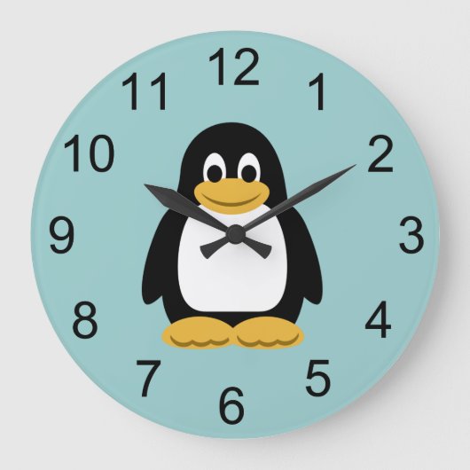 Pinguin-Wand-Uhr Große Wanduhr (Vorderseite)
