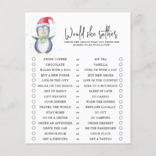 Pinguin - Wäre sie lieber - Baby-Dusche-Spiel