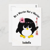 Pinguin Warrior ist kein Niedlicher Personalisiert Postkarte (Vorne/Hinten)