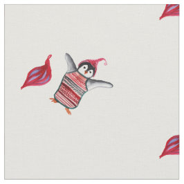 Pinguin Watercolor Art  Stoff