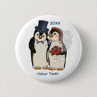 Pinguin Wedding Bride and Groom Krawatte - Anpasse Button