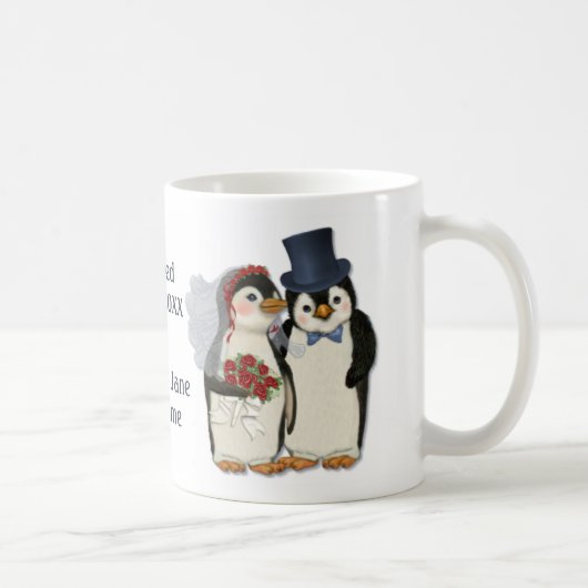 Pinguin Wedding Bride and Groom Krawatte - Anpasse Kaffeetasse (Rechts)