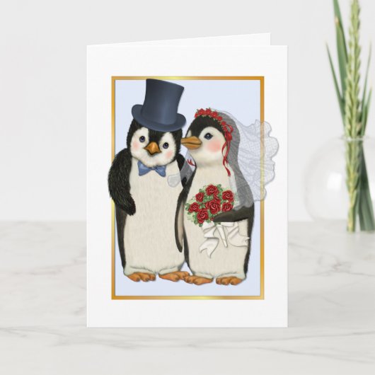 Pinguin Wedding - Keine Textkarte Karte (Vorderseite)