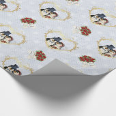 Pinguin Wedding Wrapping Paper Geschenkpapier (Ecke)