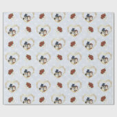 Pinguin Wedding Wrapping Paper Geschenkpapier (Flach)