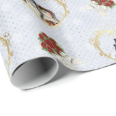 Pinguin Wedding Wrapping Paper Geschenkpapier (Rolleneckpunkt)