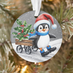 Pinguin Weekend Weihnachtsmannmütze Weihnachtskuns Ornament