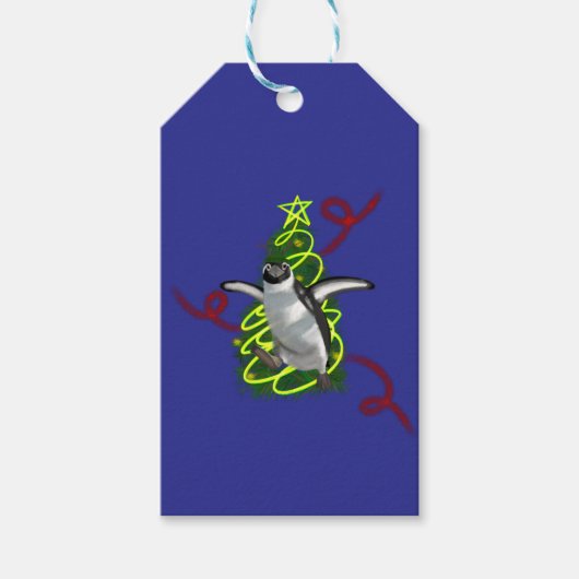 Pinguin Weihnachten Geschenkanhänger (Vorderseite)