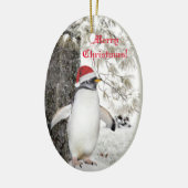 Pinguin-Weihnachten Keramik Ornament (Links)