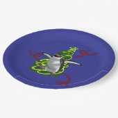 Pinguin Weihnachten Pappteller (Schrägansicht)