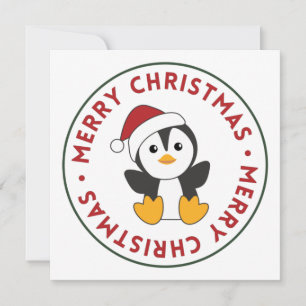 Pinguin-Weihnachten-Schnee-Winter-Tiere-Pinguine-I Einladung