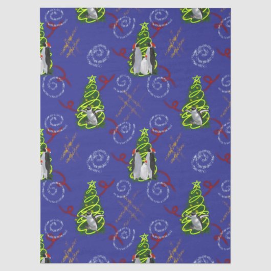 Pinguin Weihnachten Seidenpapier (Vorderseite)
