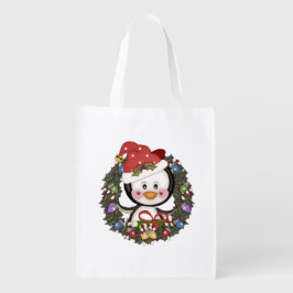 Pinguin-Weihnachten Wiederverwendbare Einkaufstasche