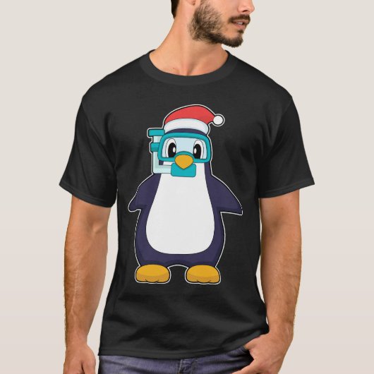 Pinguin Weihnachts-Tauchen T-Shirt (Vorderseite)