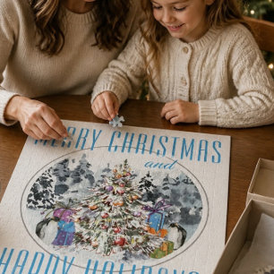 Pinguin-Weihnachtsfeier 16"x20" Puzzle