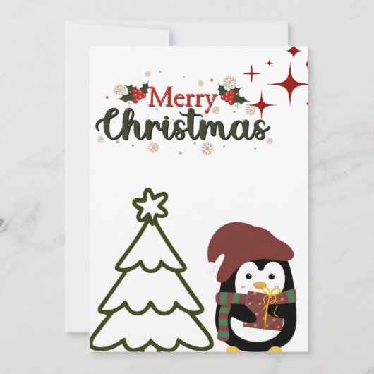 Pinguin-Weihnachtskarte Feiertagskarte (Vorderseite)
