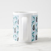Pinguin-Weihnachtskunst Jumbo-Tasse (Rückseite)