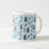 Pinguin-Weihnachtskunst Jumbo-Tasse (Vorderseite Rechts)