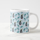 Pinguin-Weihnachtskunst Jumbo-Tasse (Rechts)