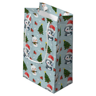 Pinguin Weihnachtsmann Frohe Weihnachten Baum Must Kleine Geschenktüte