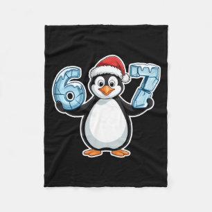 Pinguin Weihnachtsmann Hut 67 Eisige Zahlen Weihna Fleecedecke