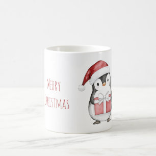 Pinguin Weihnachtsmann Hut Weihnachten Kaffeetasse