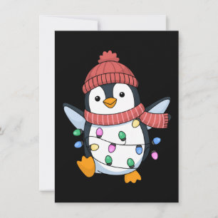 Pinguin Weihnachtsmann Lichter Weihnachten Pinguin