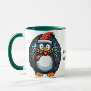 Pinguin Weihnachtsmann Mütze Schal Weihnachten Fam Tasse