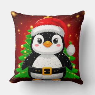 🐧 Pinguin Weihnachtsmann Weihnachtsbaum Feiertags Kissen