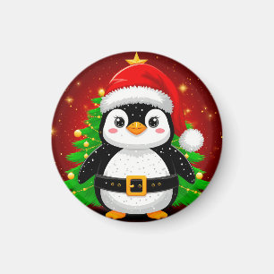 🐧 Pinguin Weihnachtsmann Weihnachtsbaum Feiertags Magnet