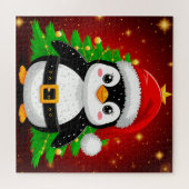 🐧 Pinguin Weihnachtsmann Weihnachtsbaum Feiertags Puzzle (Horizontal)