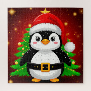 🐧 Pinguin Weihnachtsmann Weihnachtsbaum Feiertags Puzzle