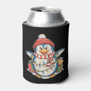 Pinguin Weihnachtsmann Xmas Lichter Weihnachten Fe Dosenkühler