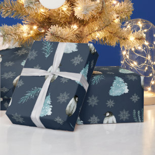 Pinguin Weihnachtsmuster Geschenkpapier