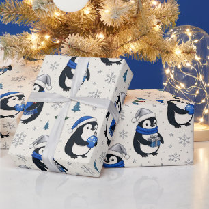 Pinguin-Weihnachtspapier Geschenkpapier
