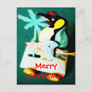 Pinguin • Weihnachtspostkarte Feiertagspostkarte