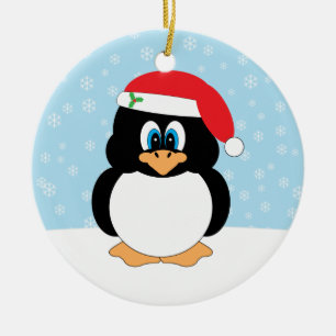 Pinguin-Weihnachtsverzierung Keramik Ornament