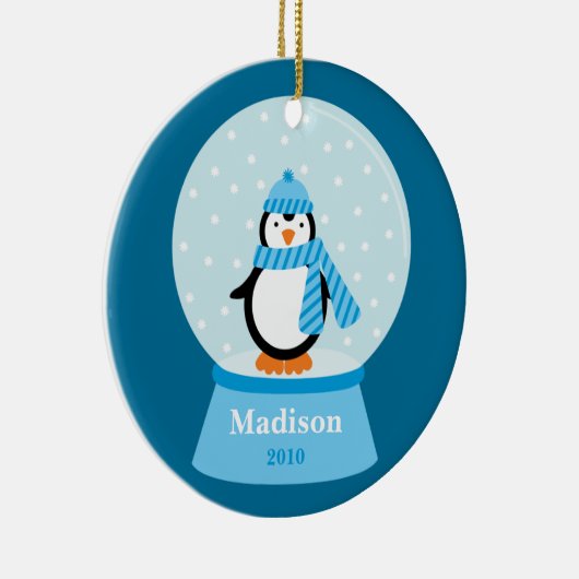 Pinguin-Weihnachtsverzierung Keramikornament (Rechts)