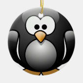 Pinguin-Weihnachtsverzierung Keramikornament (Vorne)