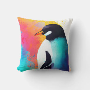 Pinguin Wild Nature Animal Color Malerei Kissen